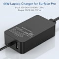 Miniatyrbild 2 av 5: Laddare för Microsoft Surface Pro 7/6 / 5/4 / 3 44w 15V 2.58A Nätadapter