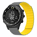 Miniatyrbild 4 av 4: 22mm hudvänligt silikonarmband magnetiskt klockarmband för Suunto Core Grey Yellow