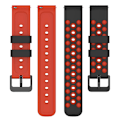 Miniatyrbillede 3 af 5: Til Garmin Venu 2 Plus/Venu Sq 2 Universal 20mm Blød Silikone Urrem Stort Hul Design Dobbelt Farve Urrem Black  Red