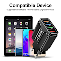 Miniatyrbilde 5 av 5: 45W 4 USB Hurtiglader USB 3.0 Mobiltelefonlader Standard Adapter Telefonlading Hode-EU-plugg