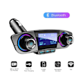 Pikkukuva 2 / 5: Kaksipäinen Bluetooth-autopelin MP3-soitinlähetinmodulaattori tukee kaksois-USB-latausta, musta
