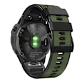 Miniatyrbillede 1 af 5: Til Garmin Descent G1/Fenix 7/Fenix 6 Pro/Fenix 5 Plus Dual Color Silikone Rem Army Green Black