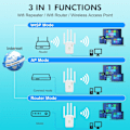 Pikkukuva 5 / 5: Wi-Fi-vahvistin, 1200 Mbps Dual Band 5 GHz ja 2,4 GHz, tukee toistin-/reititin-/AP-tilaa (musta)