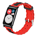 Miniatyrbild 1 av 3: Dual Color Wave Design Silikon Armband Rem för Huawei Watch Fit / Watch Fit Special Edition Red Black