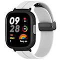Miniatyrbillede 1 af 3: Sort magnetisk spænde silikone urrem til Xiaomi Redmi Watch 3 urrem med urkasse White