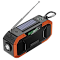 Miniatyrbillede 1 af 5: Bærbar nødradio Am/fm håndsving-radio med lys lommelygte Sos Alarm og 5000 mah Power Bank Fm digital radio Orange