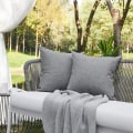 Miniatyrbilde 3 av 4: Uteputer til utemøbler Vanntette putetrekk Firkantet hagepute Farmhouse Lin Putetrekk Skall til uteplass Telt Sofa 18x1 Dark Grey 18 * 18 Inch