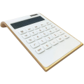 Miniatyrbillede 1 af 3: Lommeregner, 10-cifret solcellebatteri Basic, dobbeltdrevet desktop-beregner, vippet LCD-skærm, skråtstillet design slank skrivebordsberegner White