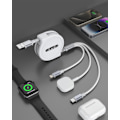 Miniatyrbillede 1 af 5: Optrækkeligt Telefon iwatch Opladerkabel, Opgraderet Multi 3 i 1 USB-oplader til Apple Watch Oplader+Lightning + Type C Kompatibel med iWatch