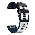 Pikkukuva 3 / 5: Garmin Descent G1/Fenix 7/Fenix 6 Pro/Fenix 5 Plus -kaksivärinen silikoniranneke älykellolle, 22 mm White Blue
