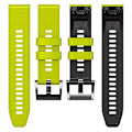 Miniatyrbilde 3 av 5: Dot Texture Silikonarmbånd for Garmin Tactix 7 Pro / Fenix 7x / 6x Pro / 5x Plus, 26mm Dual-color klokkestropp Lime Black