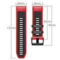 Miniatyrbilde 3 av 3: Diamantteksturert klokkearmbånd for Garmin Tactix 7 Pro / Fenix 7X / 6X Pro / 5X Plus, 26mm tofarget silikon sportsrem Grey Black