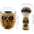 Miniatyrbillede 2 af 5: Kraniehoved Grævling Barberkost og Skål (Knogle sort)