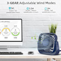 Miniatyrbillede 5 af 5: Bordventilator - 3 Hastigheder Bord Desktop Køleventilator 360° Rotationsjustering (Blå)
