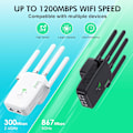 Pikkukuva 2 / 5: Wi-Fi-vahvistin, 1200 Mbps Dual Band 5 GHz ja 2,4 GHz, tukee toistin-/reititin-/AP-tilaa (musta)