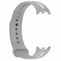 Miniatyrbilde 3 av 5: Myk silikon klokkestropp for Xiaomi Smart Band 8 tofarget justerbar håndleddsstropp med spenne Grey  White