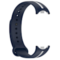 Miniatyrbilde 3 av 5: Myk silikon klokkestropp for Xiaomi Smart Band 8 tofarget justerbar håndleddsstropp med spenne Blue  White