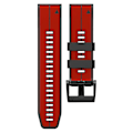Pikkukuva 4 / 5: Garmin Descent G1/Fenix 7/Fenix 6 Pro/Fenix 5 Plus -kaksivärinen silikoniranneke älykellolle, 22 mm Red Black
