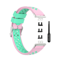Miniatyrbilde 2 av 4: For Huawei Watch Fit 18mm Silikon To-farget Klokkebånd Pink Green