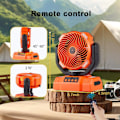 Miniatyrbilde 5 av 5: Skrivebordsvifte - 10000Mah 3-i-1 Campingvifte, med LED-lys og fjernkontroll (svart)