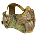Miniatyrbillede 1 af 5: Foldbar Taktisk Halv Ansigt Mesh Maske med Øredækning Beskyttelse (Python camouflage)