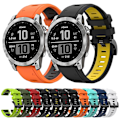 Miniatyrbilde 3 av 4: To-farget silikonrem for Garmin Instinct 2 Solar Lime Green Black