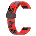 Miniatyrbilde 4 av 5: Svart spenne 22mm kamuflasje armbåndsurrem for Garmin Fenix 7/ Forerunner 965/955/945/935 Camo Red
