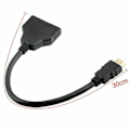 Pikkukuva 4 / 4: HDMI-portti uros-naaras 1 tulo 2 lähtö jakokaapeli sovitin muunnin 1080p