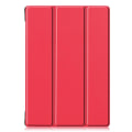 Pikkukuva 2 / 5: Lenovo M10 Fhd Rel Tb-x605fc Custer Pattern Pure Color Vaakasuuntainen Flip- case , jossa on kolme taitettava pidike/herätys/nukkumistoiminto Red