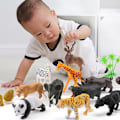 Miniatyrbillede 5 af 5: 1 sæt af 58 stk. Plast Dyr Legetøj Simulering Skov Zoo Model Legetøj Børne Legetøj