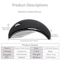 Miniatyrbillede 2 af 5: Foldbar Optisk Trådløs Mus MED USB-modtager (HVID)