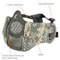 Miniatyrbillede 2 af 5: Foldbar Taktisk Halv Ansigt Mesh Maske med Øredækning Beskyttelse (Python camouflage)