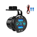 Pikkukuva 4 / 5: Dc12-24v Auton Nopea Latauspistorasia 18w Pd & Kaksois Qc3.0 Virtalähde Usb-Pistorasia Red Lighting