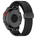 Pikkukuva 5 / 5: Musta solki 22mm silikoniranneke rannekellolle Garmin Fenix 7/forerunner 965/955/945/935 Black