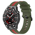 Miniatyrbilde 2 av 5: For Huawei Watch GT 3 42mm/Watch GT Silikonklokkebånd Bredde 20mm Dobbel Myk Rem Army Green Red H Samsung Galaxy Watch 5