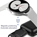 Miniatyrbild 5 av 5: Magnetisk trådlös USB 2 i 1 Laddningsdocka Laddare Adapter för GalaxyWatch 3/4 White