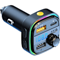 Pikkukuva 4 / 5: Bluetooth FM-lähetin Auton Paketti Kaksois-USB Auton Latauslaitteella - Langaton Äänensovitin, Handsfree-Puhelut Ja FM-Radio