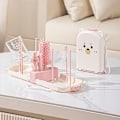 Miniatyrbilde 1 av 4: Silikon Bærbar Flaskebørste Spesial For Vask, Oppbevaringsbokssett For Avløpsrør, Reisesett, Rosa