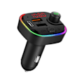 Miniatyrbilde 1 av 5: Bluetooth FM-sender for bil med QC3.0 hurtiglader & USB-C PD 18W & 7 LED bilradio Bluetooth-adapter