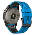 Miniatyrbilde 1 av 5: Dot Texture Silikonbånd for Garmin Tactix 7 Pro / Fenix 7x / 6x Pro / 5x Plus, 26mm Dual-color klokkestropp Sky Blue Black