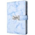 Miniatyrbillede 5 af 5: A5 Creative Password Lock Journal, Pu Læder Kombinationslås Dagbog Digital Adgangskode Notebook Låse Journal Dagbog (blå)