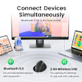 Miniatyrbillede 3 af 5: Trådløs Bluetooth 2.4G Ergonomisk Vertikal Mus med USB-modtager (Blå)