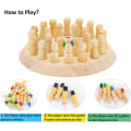 Miniatyrbild 2 av 5: Trä Minne Matchstick Schack Set, Färgglada Memory Chess Brädspel
