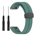 Miniatyrbillede 1 af 5: Sort spænde 22mm silikone urrem til Garmin Fenix 7/forerunner 965/955/945/935 Olive Green