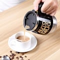 Miniatyrbillede 2 af 5: Usb Genopladelig Automatisk Blender Smart Termokande Selvomrørende Magnetisk Kop Rustfrit Stål Kaffe Mælke Blender Cup black