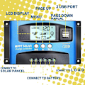 Miniatyrbild 2 av 5: Mppt 100a 12v/24v autofokusspårning Solpanels laddningskontrollregulator med dubbla USB portar, lcd-skärm, ny mppt teknisk