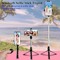 Miniatyrbild 4 av 5: Bluetooth Selfie Stick-stativ med trådlös fjärrkontroll, lämplig för Selfie-videoinspelning Live Compati