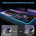 Miniatyrbillede 2 af 5: RGB Gaming Musemåtte, med skridsikker gummibase til personlig gamer (400 x 800 x 4 mm)