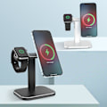 Miniatyrbilde 2 av 5: 2 i 1 metallstativ for Iwatch-telefon 12/pro/pro Max/mini trådløs lader Black