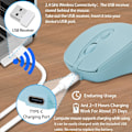 Miniatyrbillede 4 af 5: Bluetooth 5.2 & 2.4G Bærbar Optisk Mus Med Usb-Modtager, 3 Justerbare Dpi (Grøn)